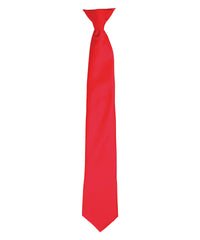Premier 'Colours' Satin Clip Tie - Strawberry Red