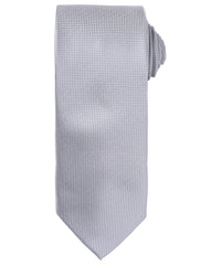 Premier Micro Waffle Tie - Silver