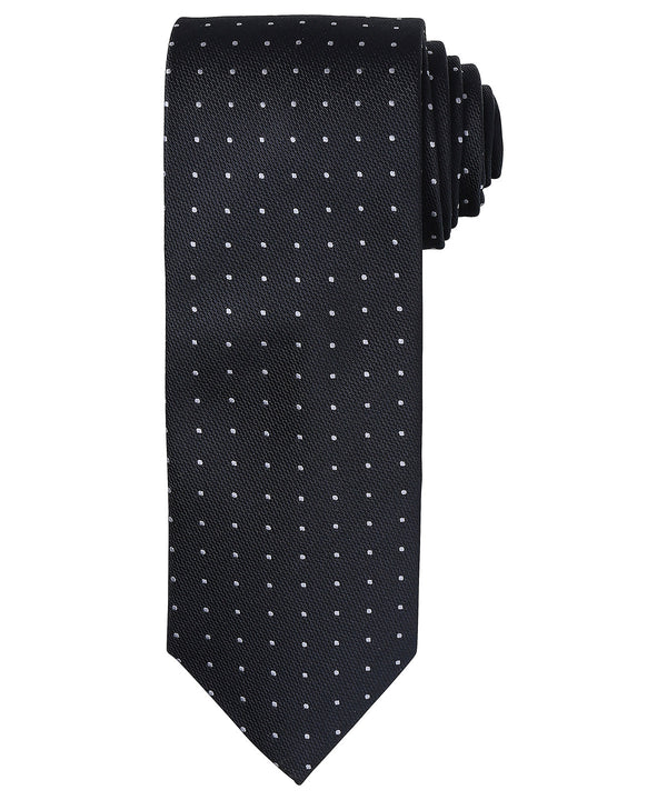 Premier Micro Dot Tie - Black/Dark Grey