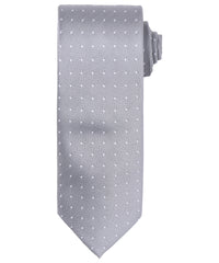 Premier Micro Dot Tie - Silver/White