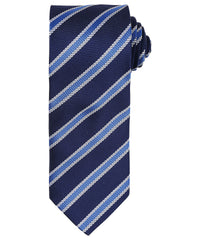 Premier Waffle Stripe Tie - Navy/Royal