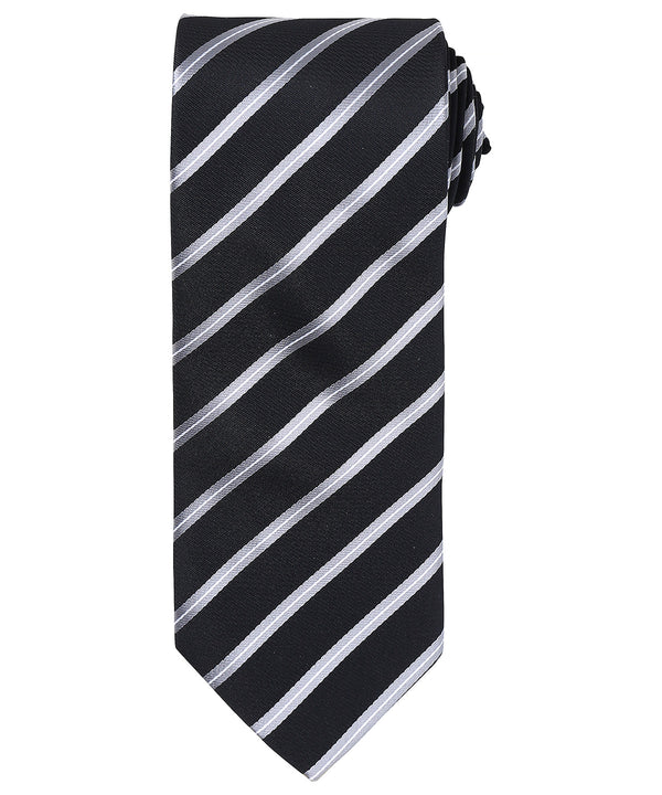 Premier Sports Stripe Tie - Black/Silver