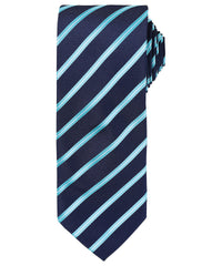 Premier Sports Stripe Tie - Navy/Turquoise