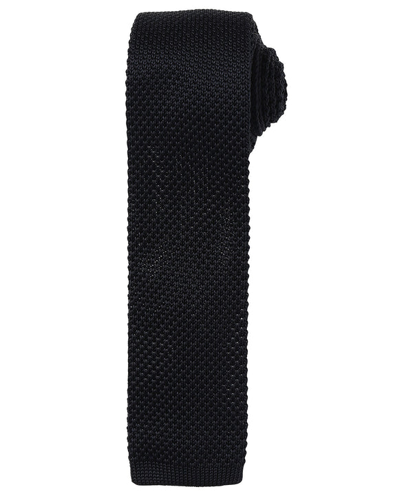 Premier Slim Knitted Tie - Black