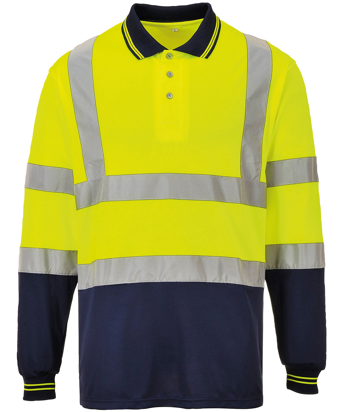 Portwest Two-tone Long Sleeve Polo - Yellow/Navy