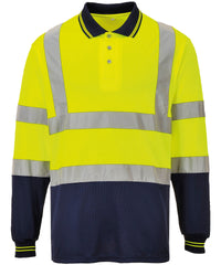 Portwest Two-tone Long Sleeve Polo - Yellow/Navy