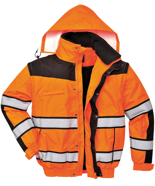 Portwest Hi-vis Classic Bomber Jacket - Orange/Black