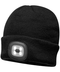 Portwest Beanie LED Headlight Usb Rechargeable - Black