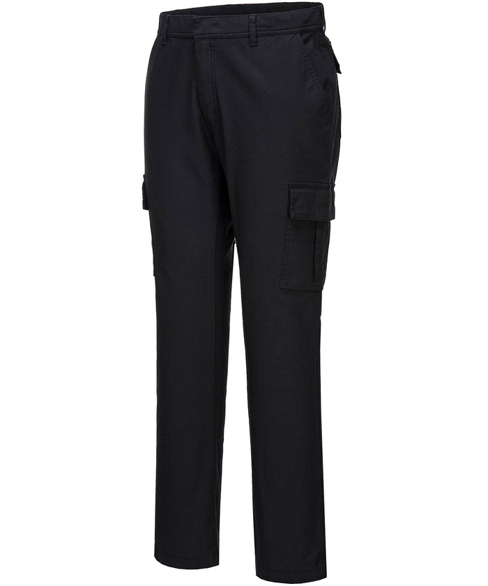 Portwest Stretch Slim Combat Trousers (S231) Slim Fit - Black