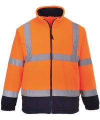 Portwest Hi-vis Mesh-lined Fleece - Orange/Navy