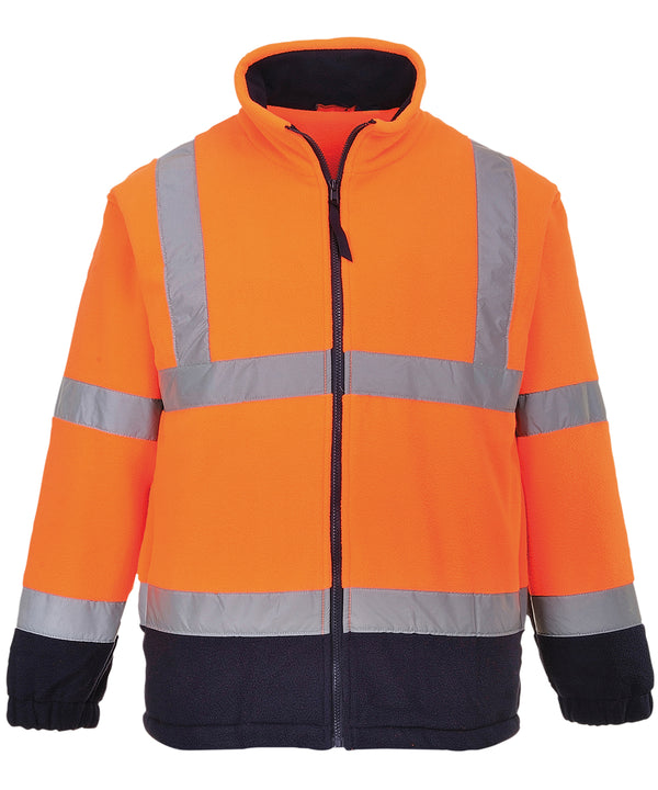 Portwest Hi-vis Mesh-lined Fleece - Orange/Navy