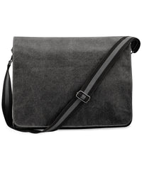 Quadra Vintage Canvas Despatch Bag - Vintage Black