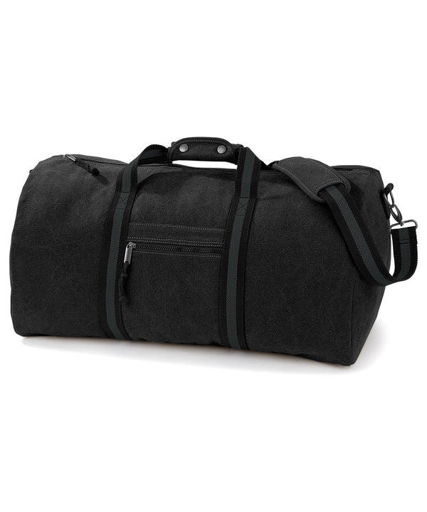 Quadra Vintage Canvas Holdall - Vintage Black