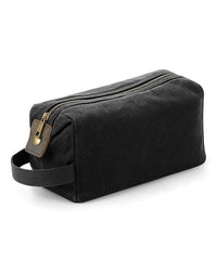 Quadra Heritage Waxed Canvas Wash Bag - Black