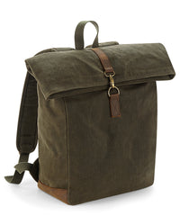 Quadra Heritage Waxed Canvas Backpack - Olive Green