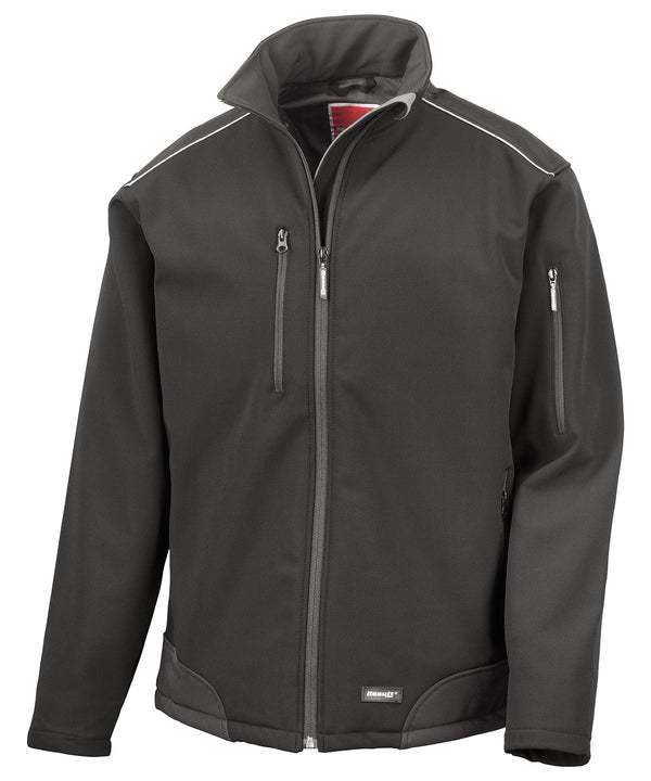 Result Ripstop Softshell Workwear Jacket - Black/Black