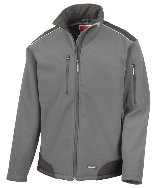 Result Ripstop Softshell Workwear Jacket - Grey/Black