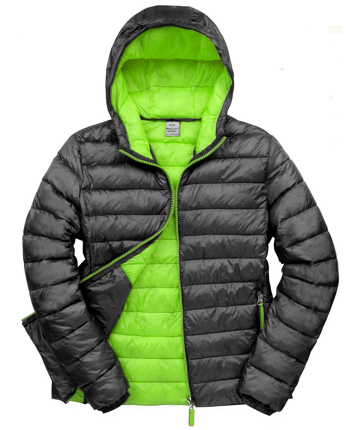Resulturbanoutdoor Urban Snow Bird Hooded Jacket - Black/Lime