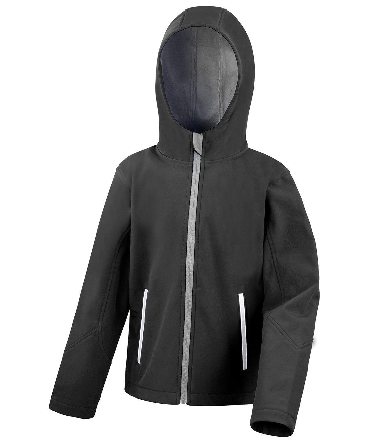 Result Core Junior Tx Performance Hooded Softshell Jacket - Black/Grey