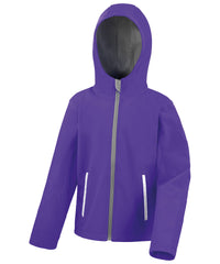 Result Core Junior Tx Performance Hooded Softshell Jacket - Purple/Grey