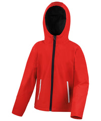 Result Core Junior Tx Performance Hooded Softshell Jacket - Red/Black