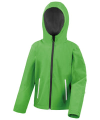 Result Core Junior Tx Performance Hooded Softshell Jacket - Vivid Green/Black