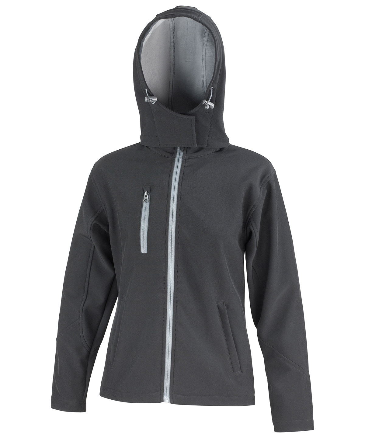 Result Women's Core Tx Performance Hooded Softshell Jacket - Black/Grey
