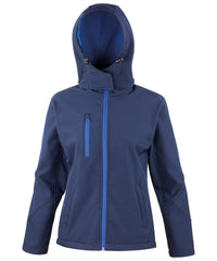 Result Women's Core Tx Performance Hooded Softshell Jacket - Navy/Royal
