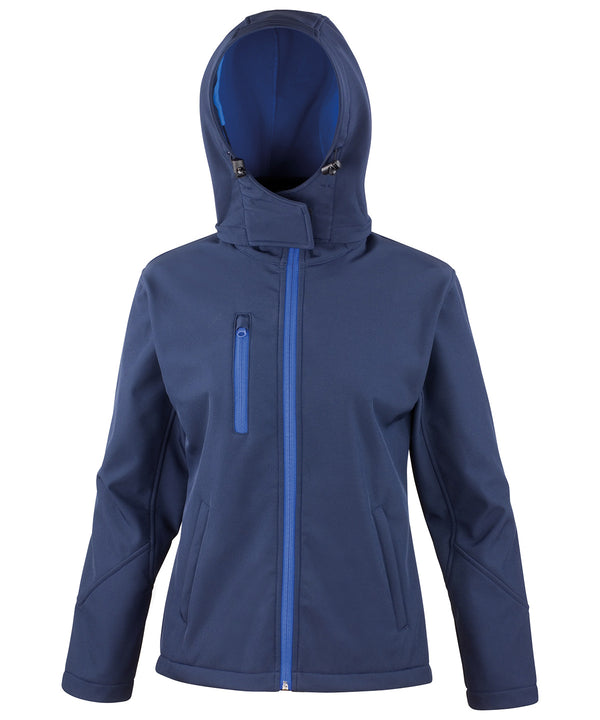 Result Women's Core Tx Performance Hooded Softshell Jacket - Navy/Royal