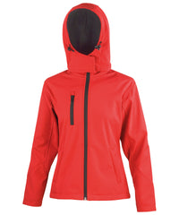 Result Women's Core Tx Performance Hooded Softshell Jacket - Red/Black