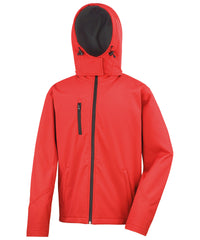 Result Core Tx Performance Hooded Softshell Jacket - Red/Black