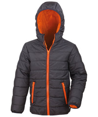 Result Core Junior Soft Padded Jacket - Black/Orange