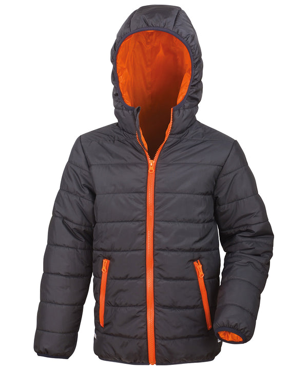 Result Core Junior Soft Padded Jacket - Black/Orange