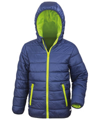 Result Core Junior Soft Padded Jacket - Navy/Lime