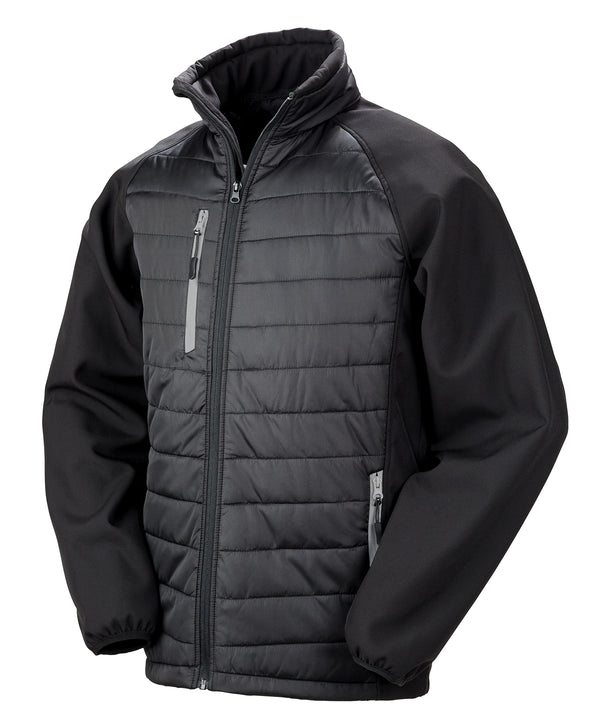 Resultrecycled Compass Padded Softshell Jacket - Black/Grey