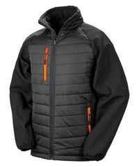 Resultrecycled Compass Padded Softshell Jacket - Black/Orange