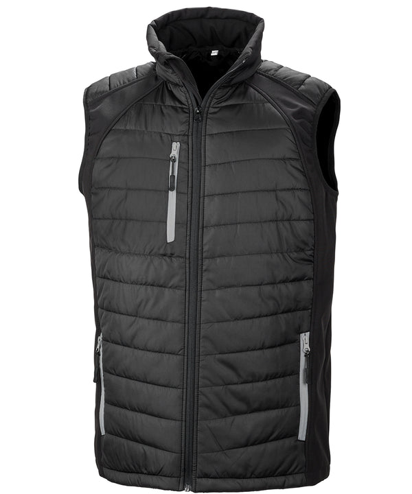 Resultrecycled Compass Padded Softshell Gilet - Black/Grey