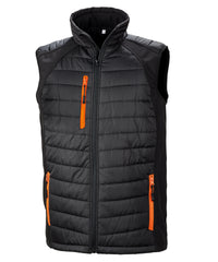 Resultrecycled Compass Padded Softshell Gilet - Black/Orange