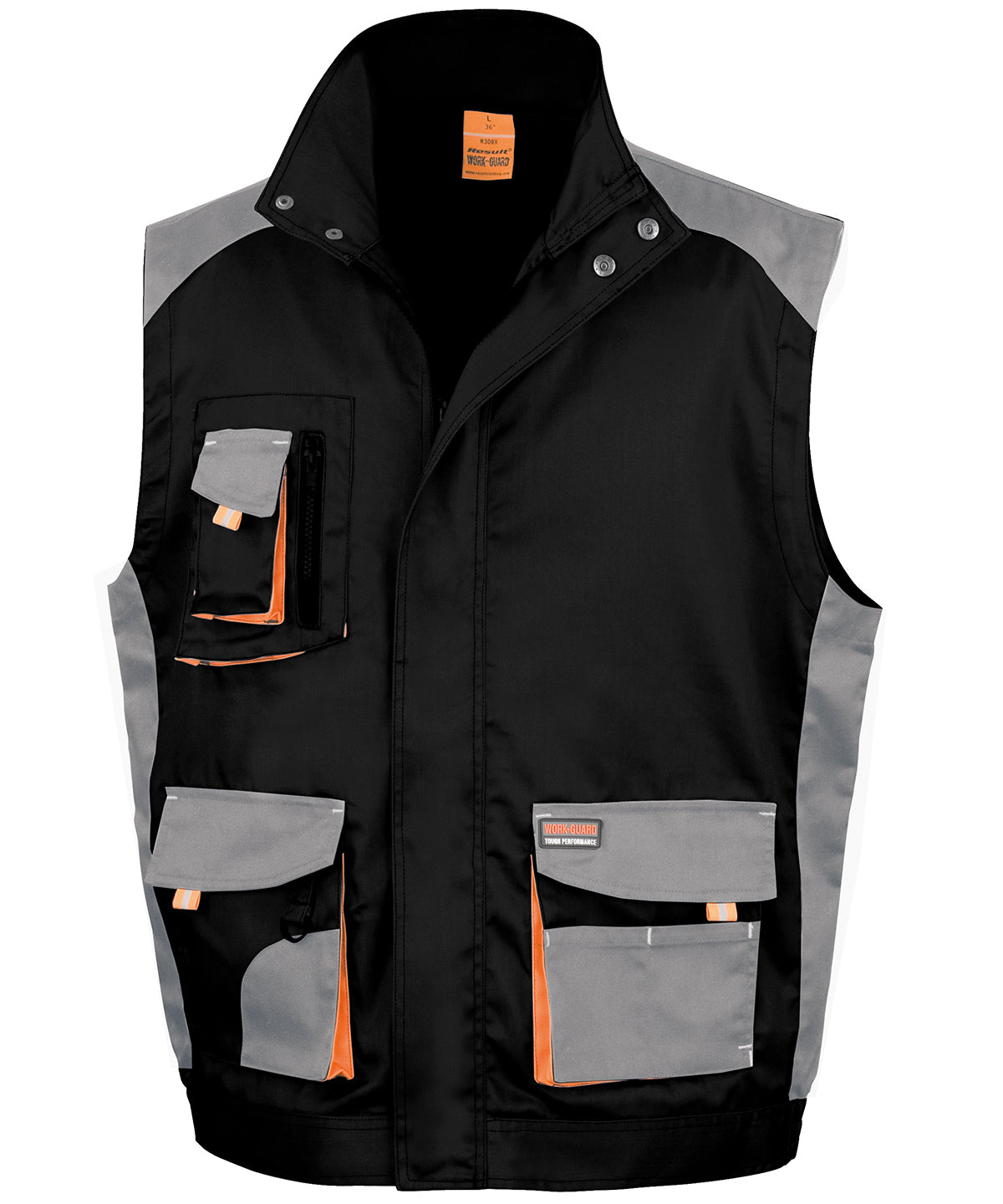 Result Work-Guard Lite Gilet - Black/Grey/Orange