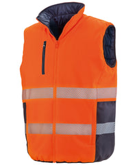 Result Reversible Soft Padded Gilet - Fluorescent Orange/Navy