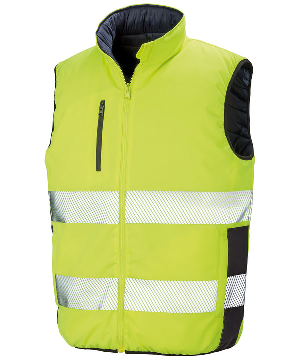 Result Reversible Soft Padded Gilet - Fluorescent Yellow/Navy