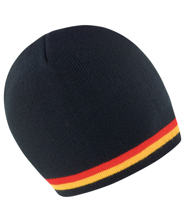 Resultwinteressentials National Beanie - Black/Red/Gold