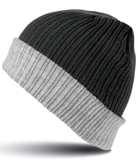 Resultwinteressentials Double-layer Knitted Hat - Black/Grey
