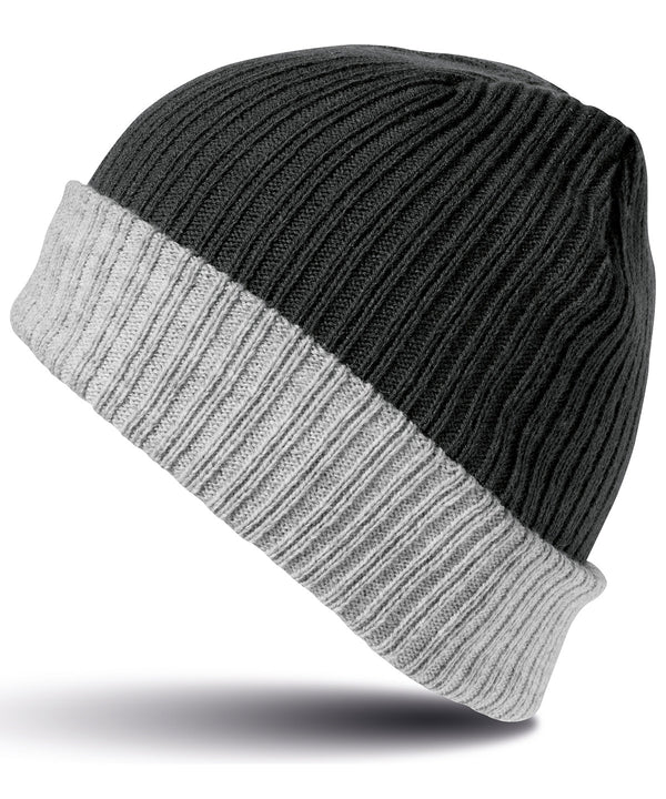 Resultwinteressentials Double-layer Knitted Hat - Black/Grey