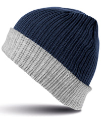 Resultwinteressentials Double-layer Knitted Hat - Navy/Grey