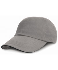 Resultheadwear Low-profile Heavy Brushed Cotton Cap with Sandwich Peak - Grey/Black