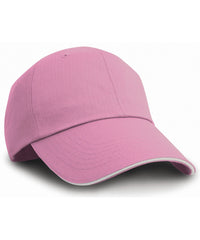Resultheadwear Herringbone Cap with Sandwich Peak - Pink/White