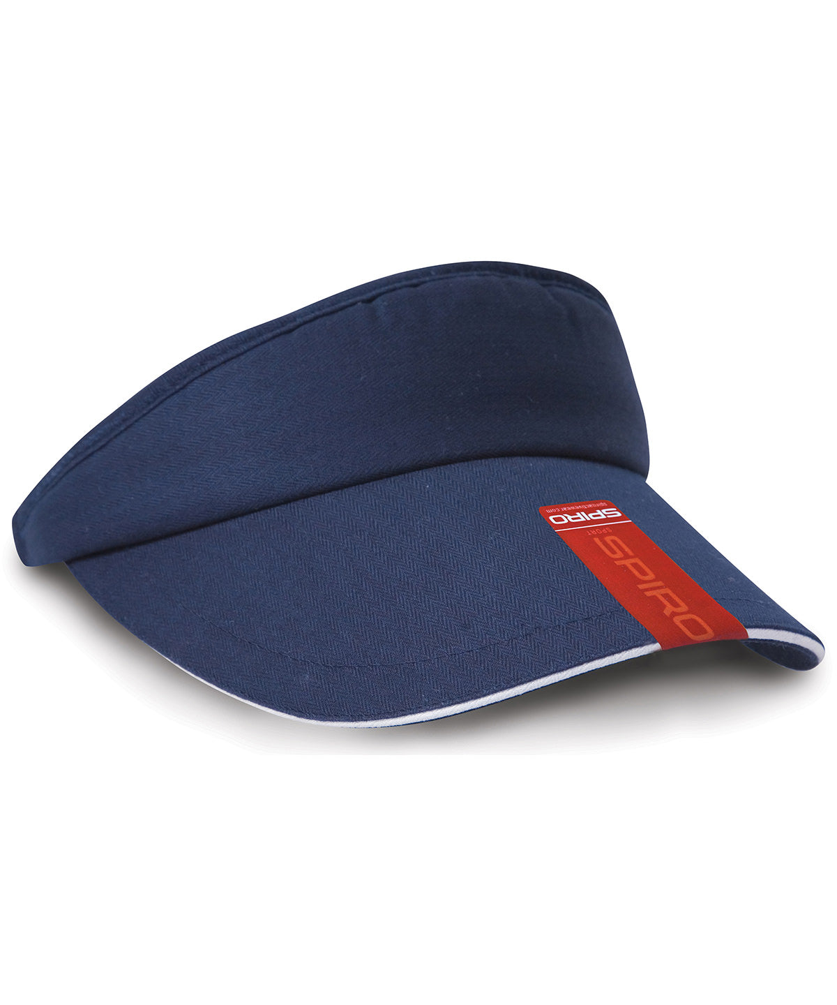 Resultheadwear Herringbone Sun Visor with Sandwich Peak - Navy/White