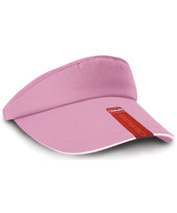 Resultheadwear Herringbone Sun Visor with Sandwich Peak - Pink/White