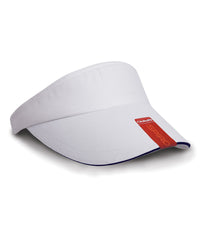 Resultheadwear Herringbone Sun Visor with Sandwich Peak - White/Navy